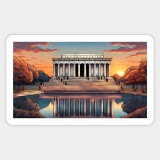 Lincoln Memorial at Sunset Sticker